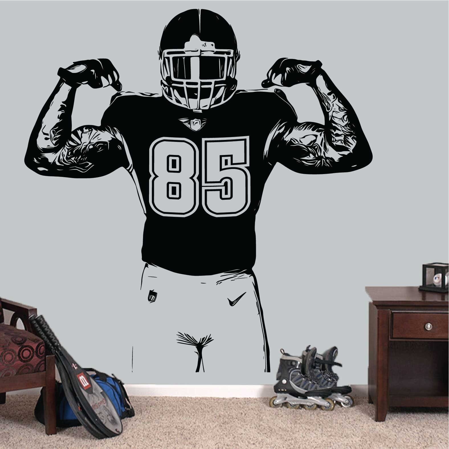 Personalized Custom Football Wall Decal Numbers Custom Etsy