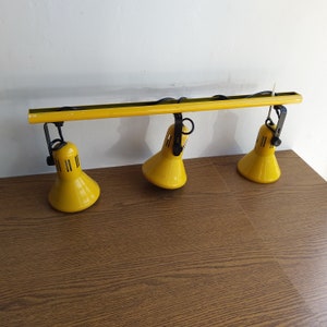 Unique Retro Yellow Designer Lamp - 1970s - Wall or Ceiling Mount - Adjustable Arms