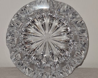 Small Round Crystal Ashtray by Rogaška - Handcrafted Vintage Elegance from circa 1970s