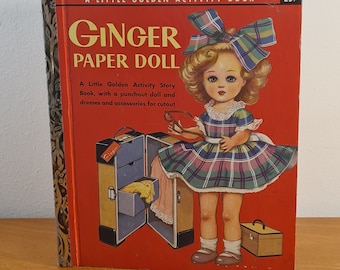 Vintage Ginger Paper Doll Book: Little Golden Activity Book, 1957 (Incomplete)