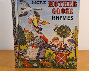 More Mother Goose Rhymes 1958 - Charming Rhyme Collection- Retro Vintage Illustrated Children's Picture book