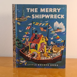 The Merry Shipwreck 1953 - Retro Vintage Animal Illustrated Children&#39;s Picture book