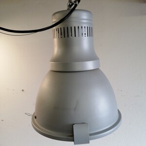 Vintage Silver Hanging Spotlight with Frosted Glass