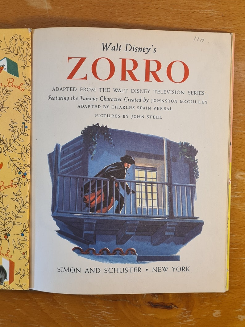 Walt Disney's Zorro 1958 the Masked Hero, Retro Vintage Fairytale