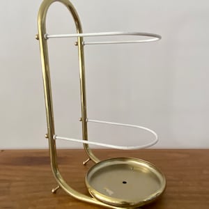 Retro umbrella stand in gold color, brass, 50 cm