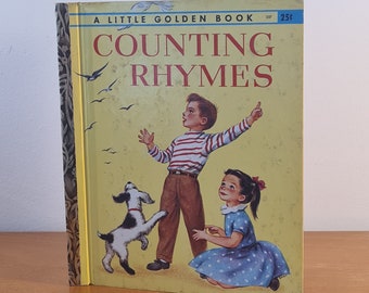 Vintage Zählreime 1947 - Kleines goldenes Buch - Klassische Kinder Reimsammlung mit Nostalgischen Illustrationen