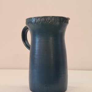 Designer Stoneware Pitcher - Dark Blue Decor Vintage from 1970-1980
