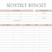 Monthly Budget Digital &amp; Printable Financial Planner Page: Simple and ...