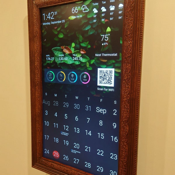 Digital Wall Display and Calendar  - Smart Screen (Textured Frame)