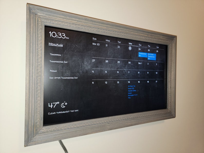digital-wall-display-and-calendar-smart-screen-textured-frame-etsy