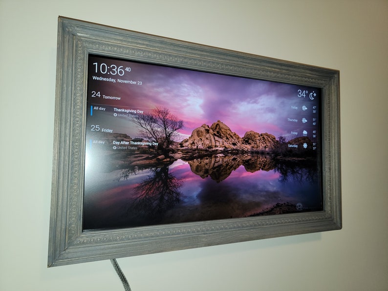 Digital Wall Display and Calendar Smart Screen Textured Frame image 4