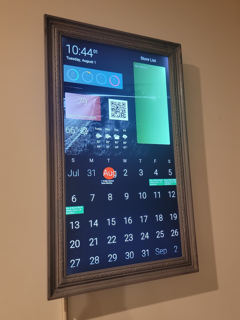 Digital Wall Display and Calendar Smart Screen Textured Frame image 2