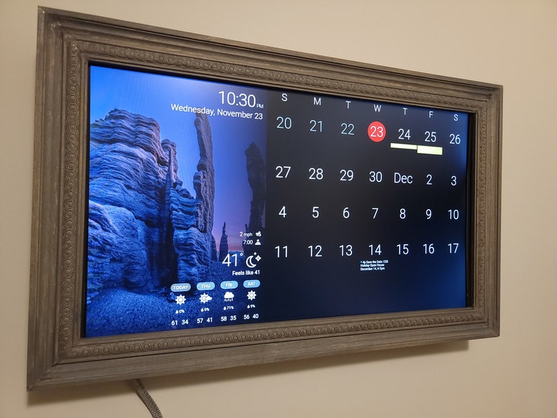 Digital Wall Display and Calendar Smart Screen Textured Frame image 5