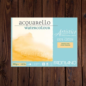 Watercolor Paper-Watercolor Paper Block-Watercolor Painting-Fabriano Aristico-9x12-Cold Press-Traditional White-Watercolor Paper Pad