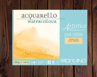 Watercolor Paper-Watercolor Paper Block-Watercolor Painting-Fabriano Aristico-9x12-Cold Press-Traditional White-Watercolor Paper Pad