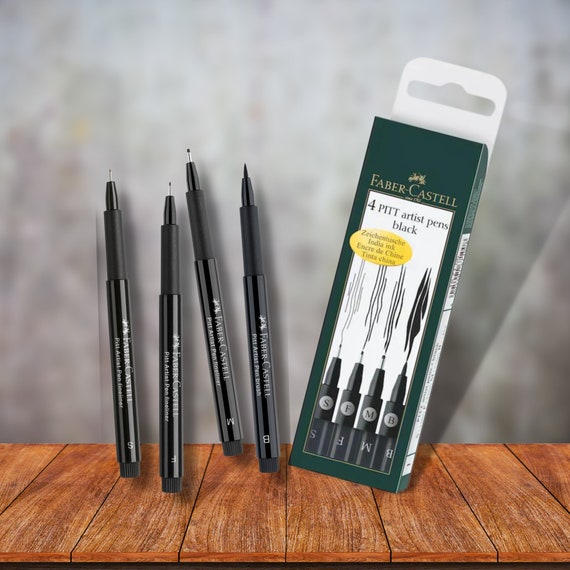 Faber-Castell, PITT Artist Pen Set of 4, Extra Superfine, Superfine, Fine &  Medium, Black 