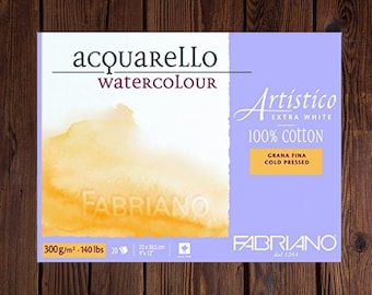 Watercolor Paper-Watercolor Paper Block-Watercolor Painting-Fabriano Aristico 5x7 Extra White-Cold Press 140lb/300 gsm-Watercolor Paper Pad