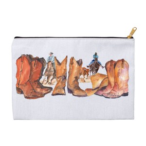 Texas Cowboy - Cosmetic Bag Men - Cowboy Boots & Roundup Zipper Pouch - Gift for Dad, Gift for Son, Gift for Boyfriend, Gift for Mom