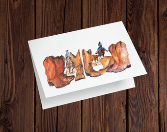 Texas Cards-Western Stationary-Cowboy Note Cards-Texas Notecard-Blank Cards With Envelopes-Texas Greeting Card-Set of 10-Texas Lover Gift GT