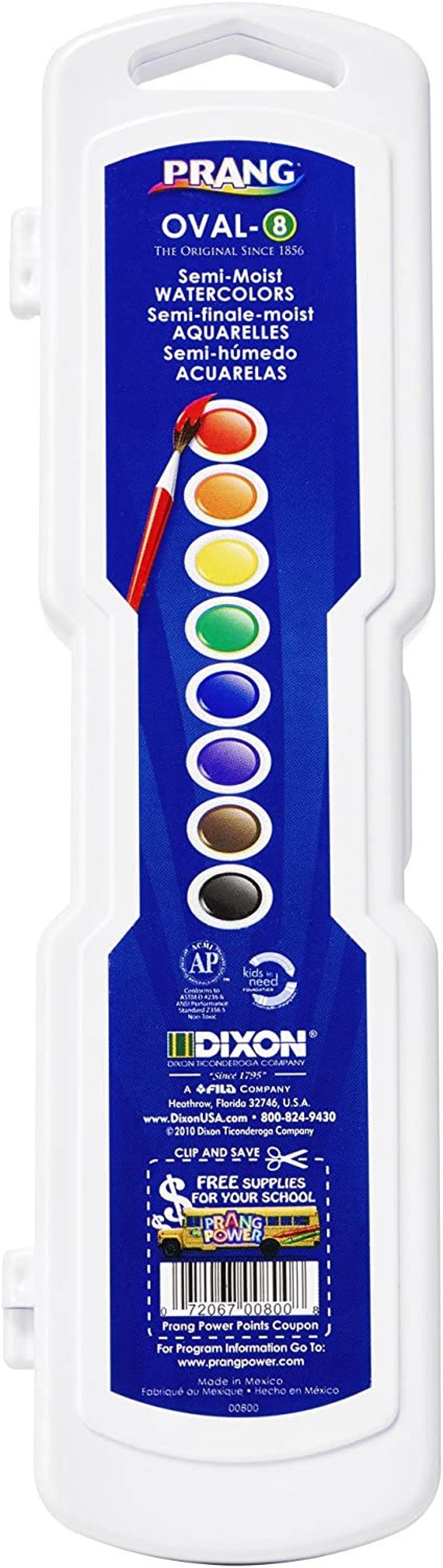 Prang Watercolor Set 8 Oval Pan Paint Set for Kids or Adults With 9 Brush  and Palette Semi-moist Watercolors Wax Free Non-toxic -  Finland