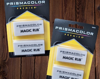 Art Erasers-Prismacolor Premier Magic Rub Eraser- Vinyl Eraser- Latex Free Eraser-Sharp Edged Eraser-Rubber Eraser-2 Packs of 2 Each