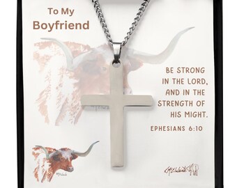 Mens cross necklace-large cross pendant-christian necklace-large cross necklace-religious necklace-christian pendant-boyfriend necklace