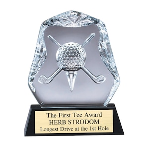Crystal Iceberg Golf Award: Engraved Corporate Championship Trophy