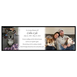 Photo Memorial Bench Plate, Double Picture Personalized Plaque, Building Sign, Engraved Tree Plaque, Custom Engraving, Multiple Sizes