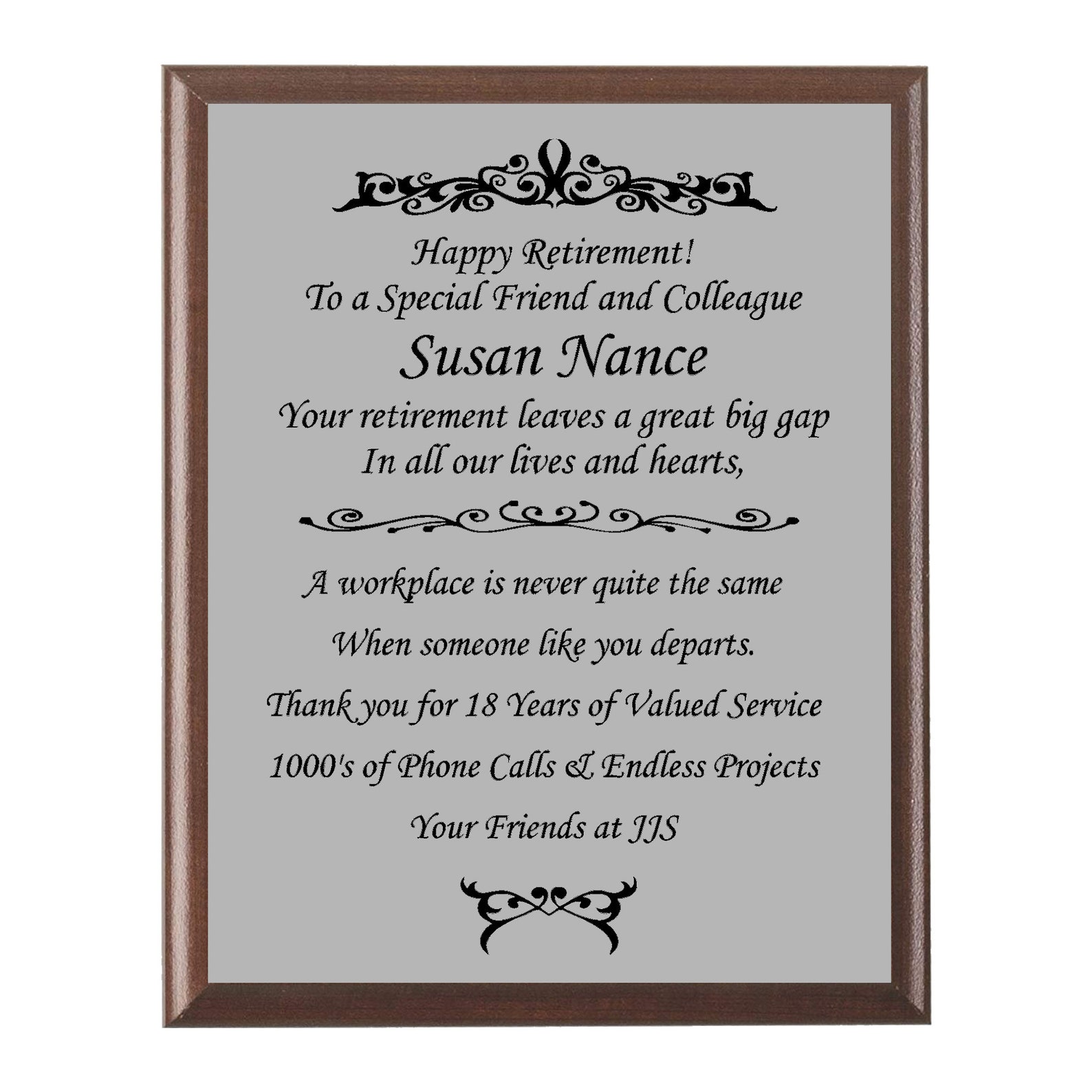 Customized Wooden Plaque Retirement Achievement Award Etsy