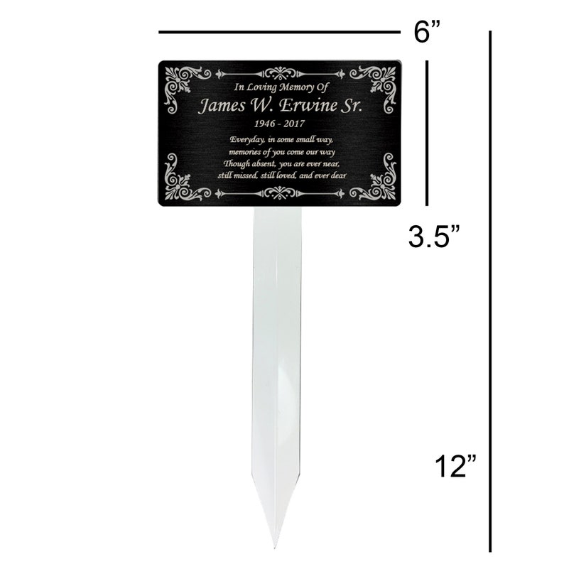 Memorial Plaque Stake Grave Marker Remembrance Plaque in Etsy