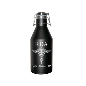 RDA Gift: Engraved Black Stainless Steel Insulated Growler Water Bottle