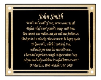 Placa conmemorativa personalizada, marcador de tumba de aluminio fundido, para interior y exterior