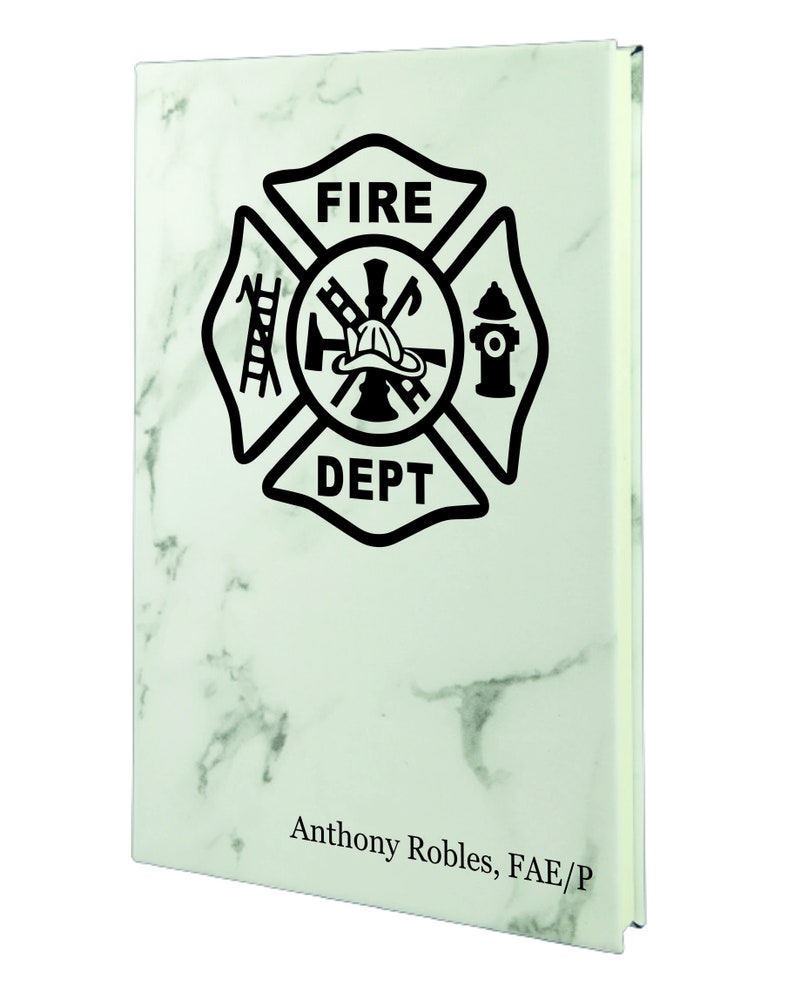 Firefighter Maltese Cross Vegan Leather Journal: Personalized Notebook ...