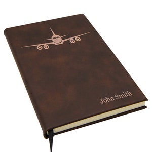 Airplane Pilot Vegan Leather Journal, Personalized Vegan Leather Diary, Custom Notebook Gift