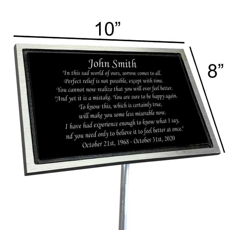 CUSTOM ORDER Memorial Plaque Grave Marker Remembrance Etsy
