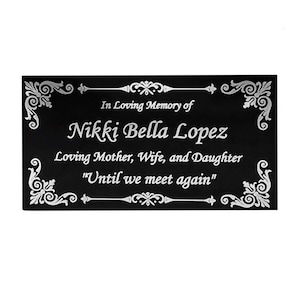 Beautifully Engraved Plaque, Plate, Name Plate in Black and Gold- Multiple Sizes and Colors