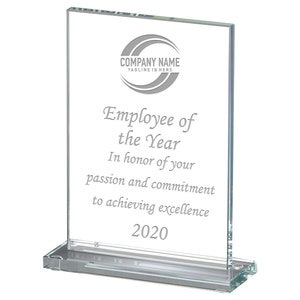 Beautiful Radiant Rectangle Glass Award, Achievement, Wedding, Graduation Plaque, Police, Corporate, Firefighters Awards- 3 sizes