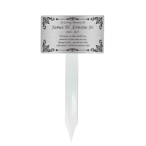 Custom Memorial Plaque Stake, Temporary Grave Marker, Remembrance Plaque in Black, Gold and Silver, Outdoor, Indoor Memorial Plate, Marker