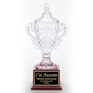 Crystal Cup with Black Pedestal Base and Gift Box, Crystal Award, Recognition Award, Achievement Award, Sports, Corporate Gift, Team Award