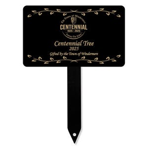 Centennial Tree Plaque with Stake, Personalized Sturdy Metal Garden Marker, Tree Sign, Remembrance Plaque-Multiple Colors, Sizes