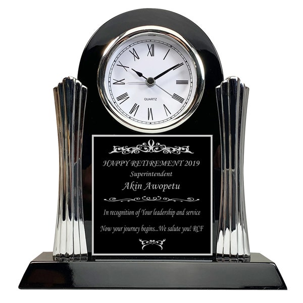 Beautiful Personalized Clock for Retirement Gift, Achievement, Graduation, Customer Service Award, Police, Corporate, Firefighters