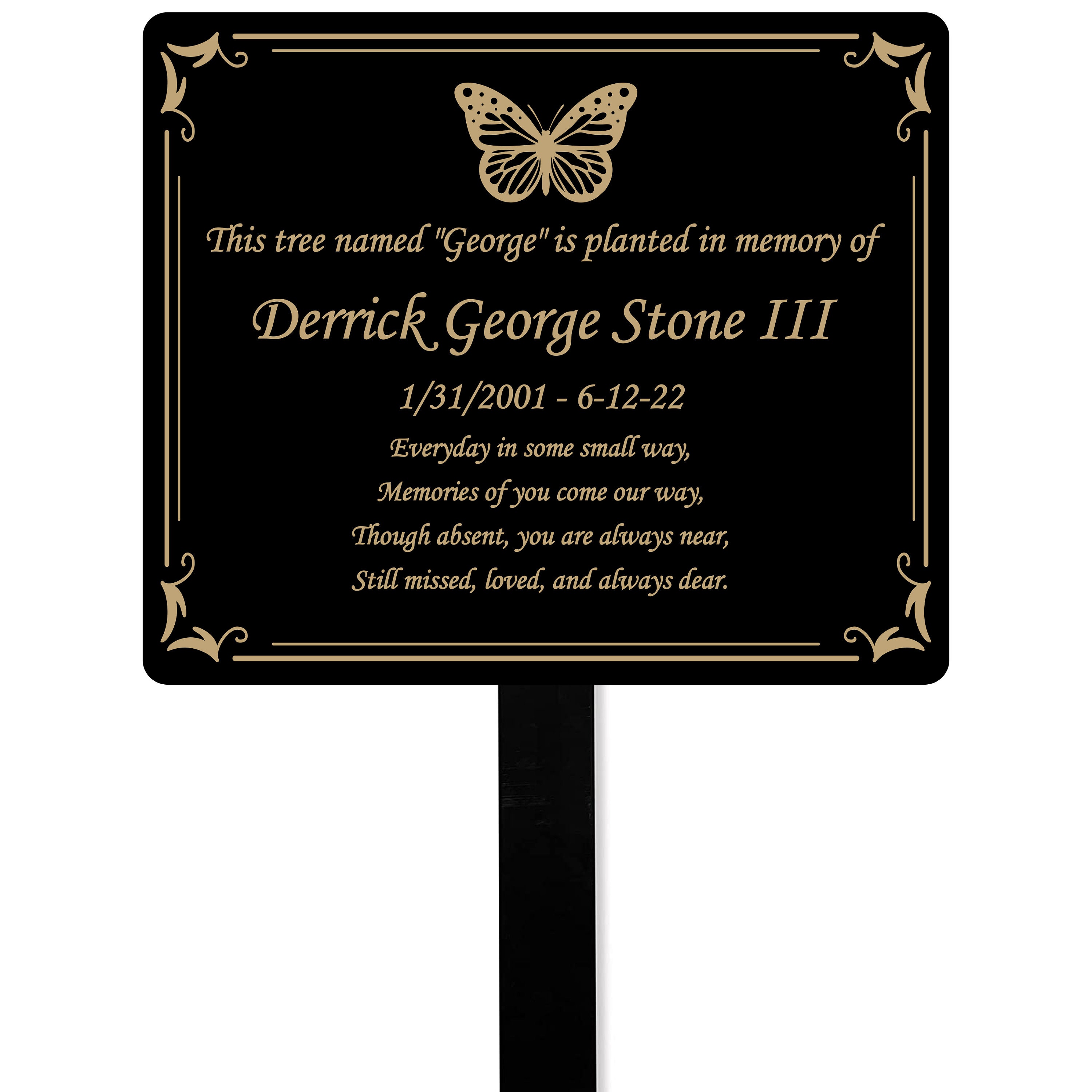 Pulunto Adorno Conmemorativo De Mariposa, Placa Conmemorativa