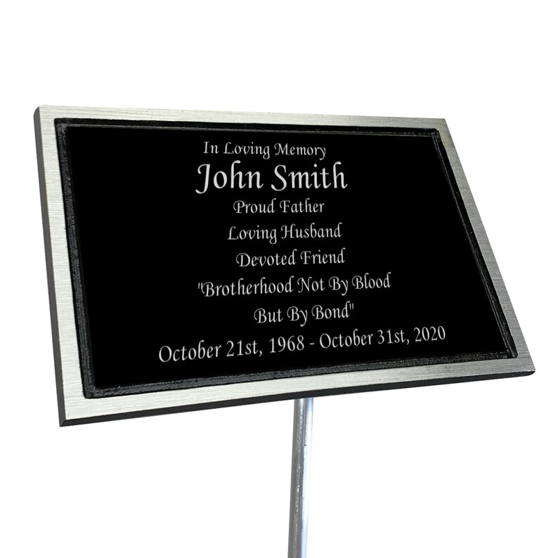 Memorial Plaque Grave Marker Remembrance Plaque Outdoor Etsy
