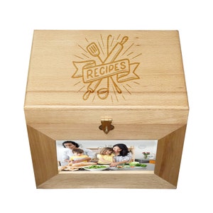 Recipe Box, Personalized Recipe Box, Family Gift, Gift for Chefs, Gift for her, Mother&#39;s day gift, Christmas gift