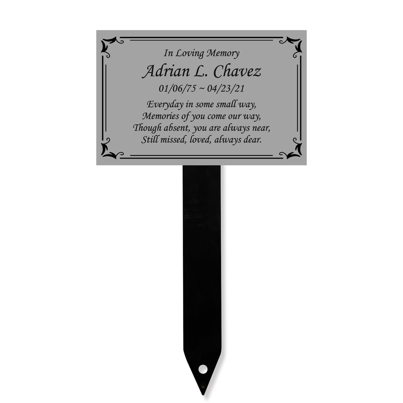 Memorial Plaque Stake Sturdy Metal Grave Marker Remembrance Etsy