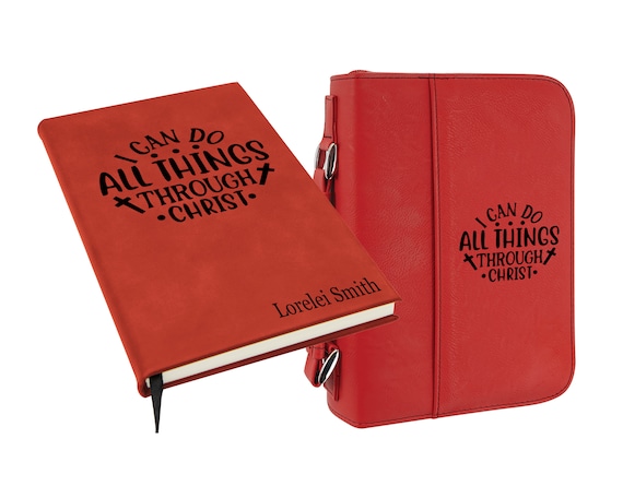 JILS BIBLE e.p.➕Kαinポーチ、ステッカー他 I Can Do All Things Bible Cover, Bible Cover and Journal Set