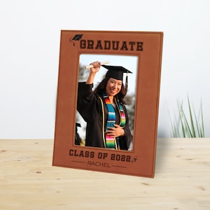 Graduate Class of 2023 Picture Frame | 5x7 Vegan Leather Picture Frame | Graduation Gift | Custom Picture Frame