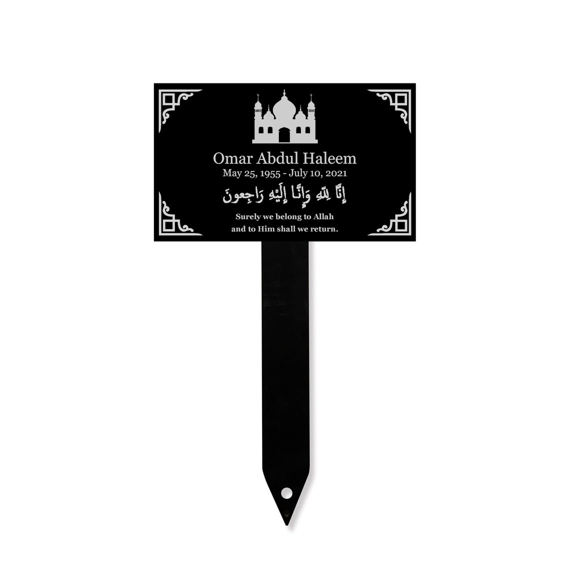 Memorial Plaque Stake Grave Marker Remembrance Plaque Etsy