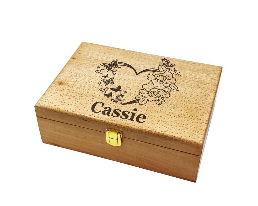 Rose Memory Box, Retirement, Anniversary, Wedding, Birthday Gift, Personalized Wooden Keepsake