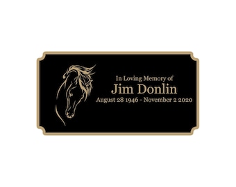 Placa conmemorativa de caballo grabada: placa para urna de cremación para mascotas/humanos